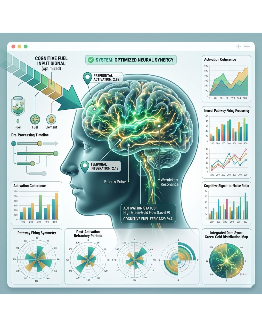 Clinical analysis of neural pathways and botanical fuel